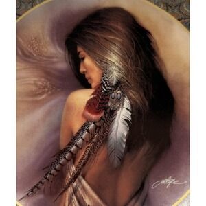 Native Beauty 1994 Fine China Plate White Feather Lee Bogle Indian Woman w COA